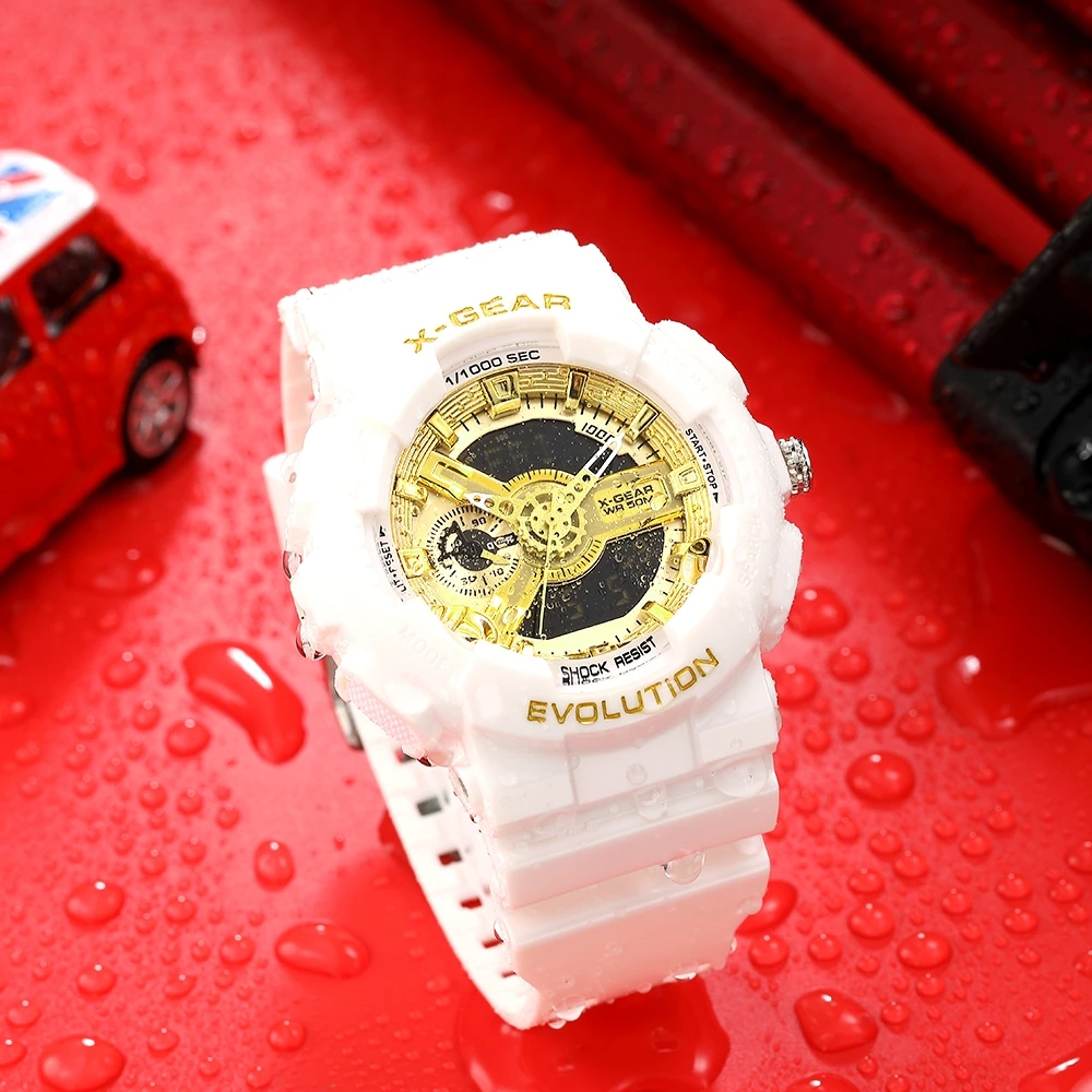 

Hot Selling Fashion Women Sport Watch couple multi-function waterproof Luxury Leather Watch Clock X-GEAR Brand Relogio Feminino