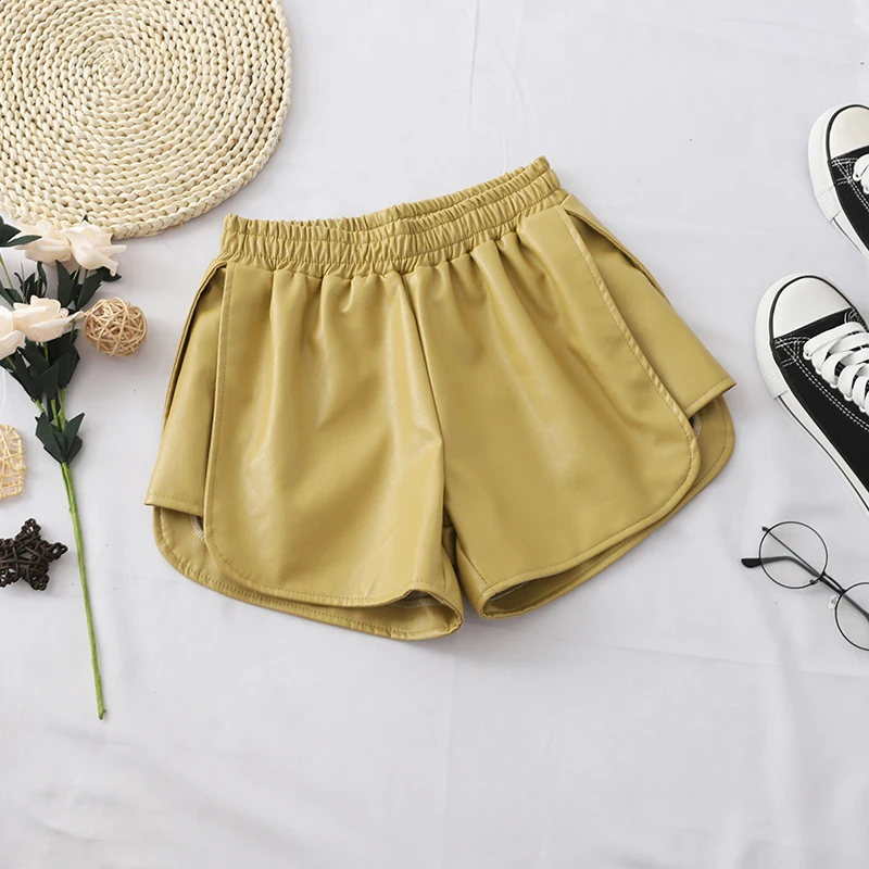 HELIAR женские кожаные шорты с эластичной резинкой на талии верхняя одежда