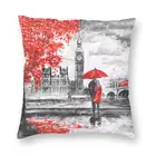 Наволочка для диванной подушки, с рисунком лондонского автобуса