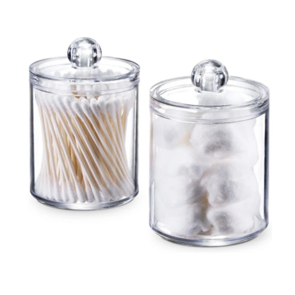 

Transparent Organizer Cotton Swab Storage Box Cotton Pad Storage Box Cosmetic Plastic Box Organizador Bathroom Bedroom