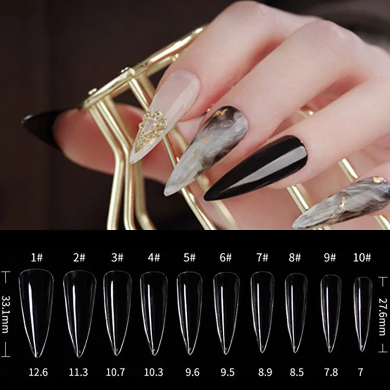 Полигель для ногтей с полным покрытием 100 шт. формы акриловые накладные ногти