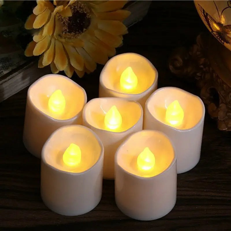 Светодиодная лампа цвета слоновой кости с мерцающим пламенем и аккумулятором