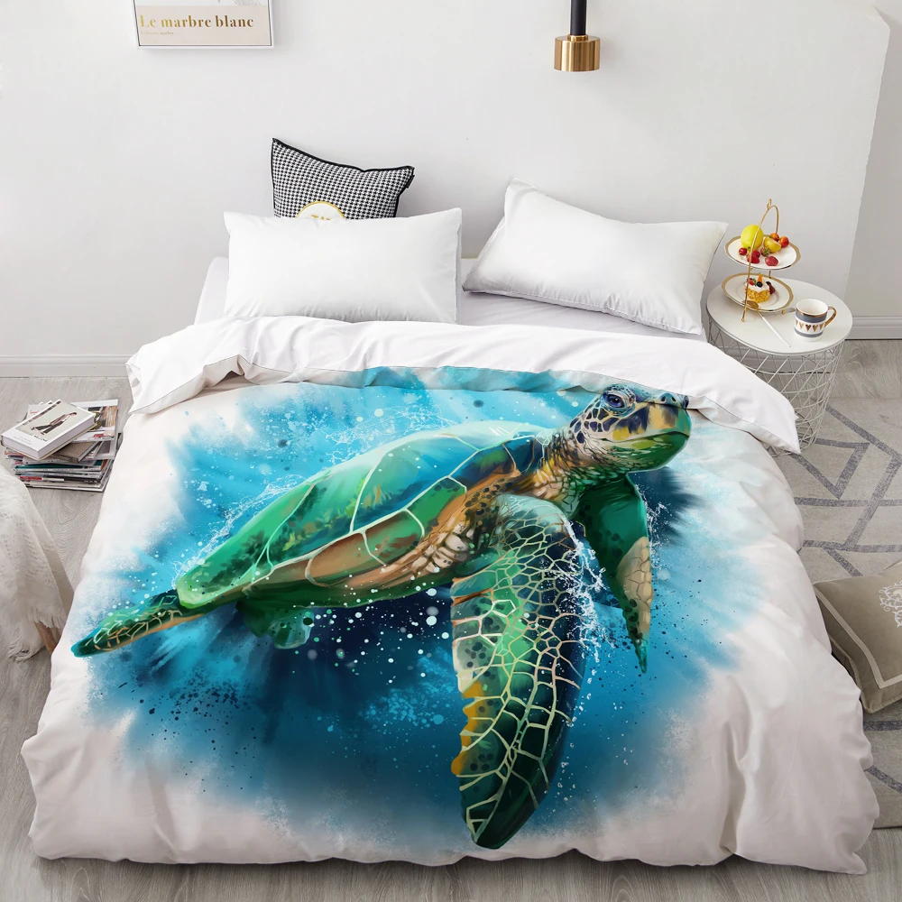 

3D Duvet Cover,Comforter/Quilt/Blanket case Double/Queen/King,Bedding Custom/220x240/200x200,Animal sea turtle,Drop ship