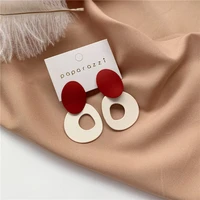 senior south korean fashion temperament are irregular contrast color earrings female temperament joker geometric stud earrings