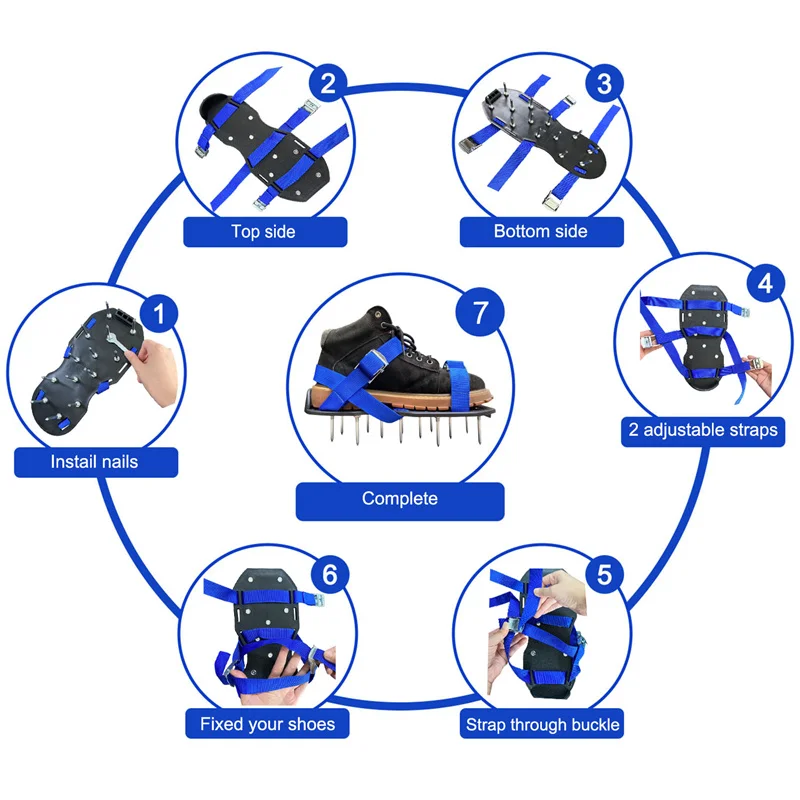 

Manual Lawn Aetaor Fits-All Lawn Aerator Spike Shoes Lawn Aerator Shoes with Hook-and-Loop Straps and Non-Slip Metal Buckle