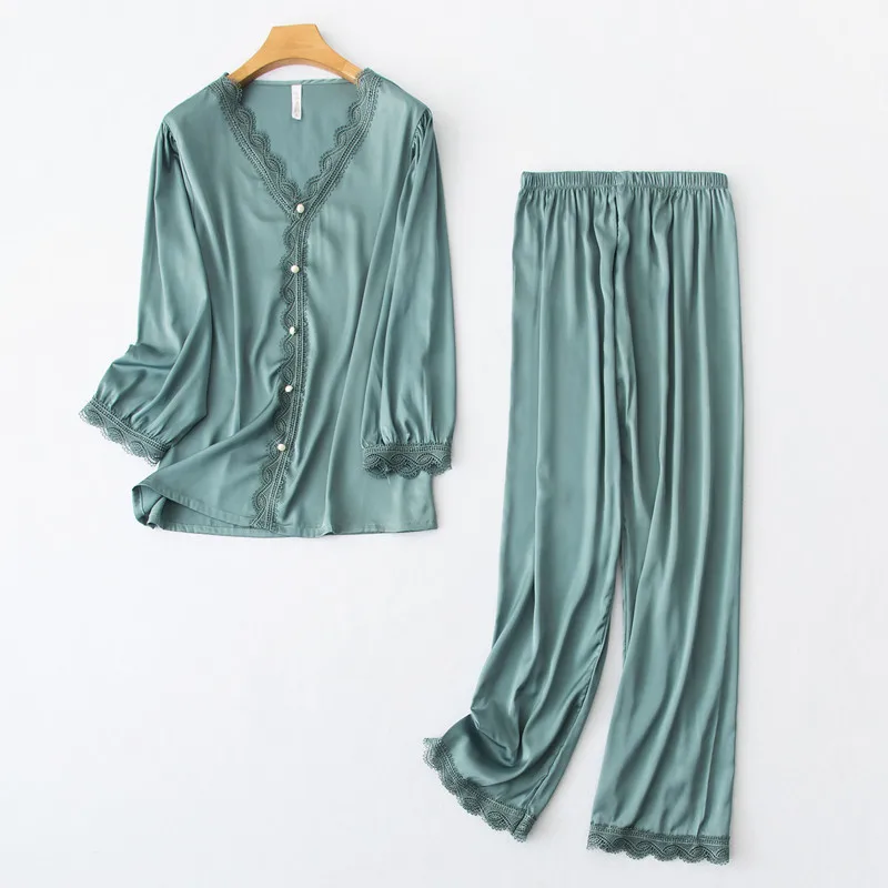 

2021 New 2 Pcs Women Pajamas Sets Sexy Nightwear Pijamas Mujer 21094