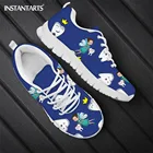 Женские сетчатые кроссовки INSTANTARTS, фиолетовые кроссовки на плоской подошве, милые Мультяшные фирменные дизайнерские туфли для стоматологии и зубов
