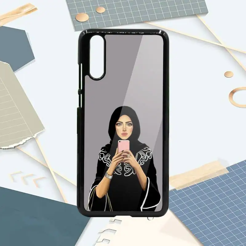 

Cartoon Queen Crown Arabic Hijab Girl Phone Case PC For Samsung galaxy S note 8 9 20 10 e lite2019 plus pro ultra