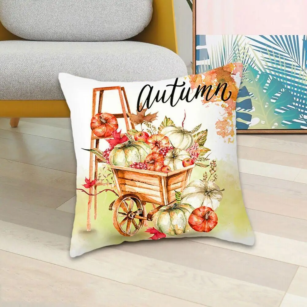 

1pc Thanksgiving Autumn Maple Leaf Pumpkin Printed Cover Home Car Skin Decoration Pillowcase C0H5 Peach Party Pillowcase 45 H7A0