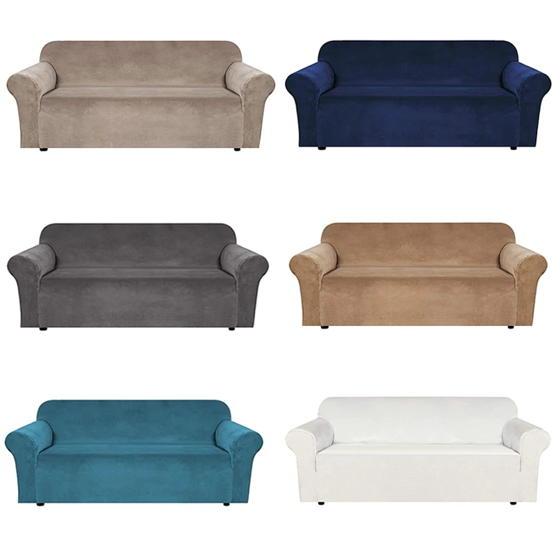 

1/2/3/4 Seater Stretch Sofa Cover for Living Room Elastic Velvet Couch Slipcover Chaise Longue Corner Sofa Cover Armchair Covers