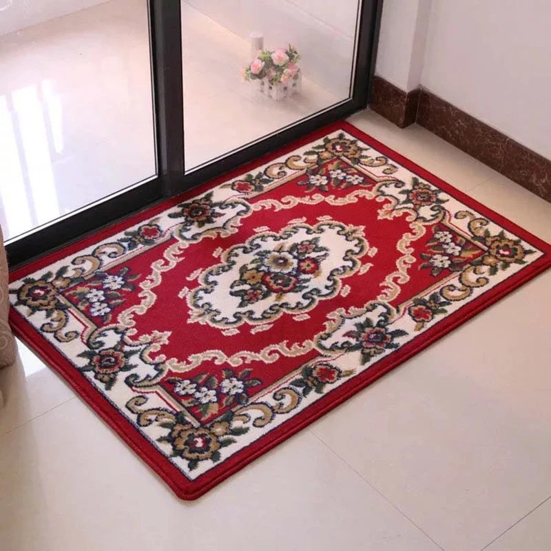 Wine Red Square Ковер для лестницы, цветочный Противоскользящий нескользящий коврик для лестницы, коврик для лестницы, домашний нетканый классический декоративный аксессуар, винтажный Европейский - Цвет: Wine Red Square