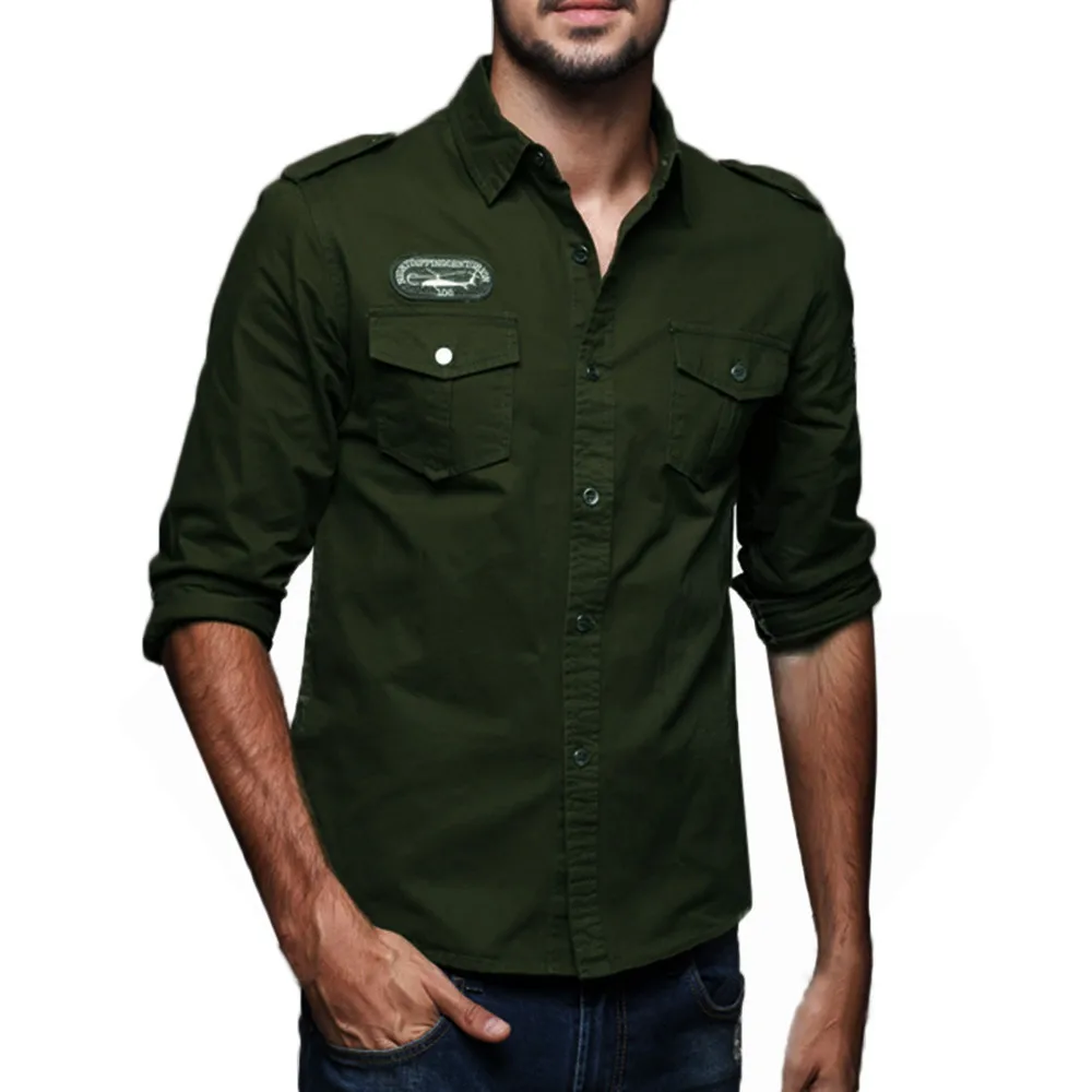 Мужские рубашки модная Осенняя Повседневная приталенная Классическая