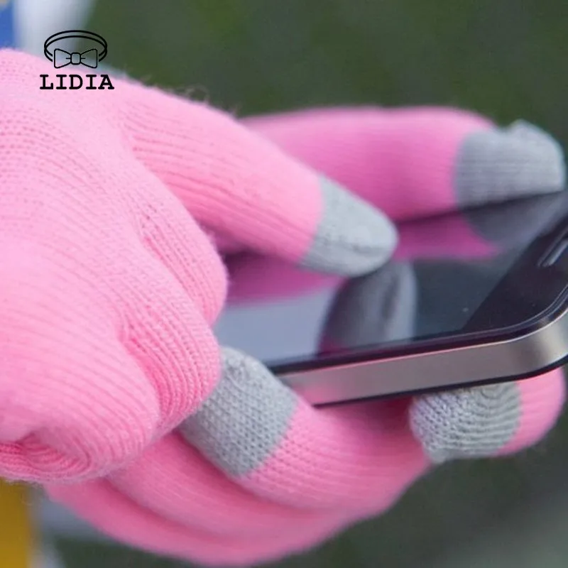 

Solid Color Gloves Women Touch Screen Winter Gloves Winter Warm Finger Gloves Hand Warmer Smartphones Glove Elastic Mittens