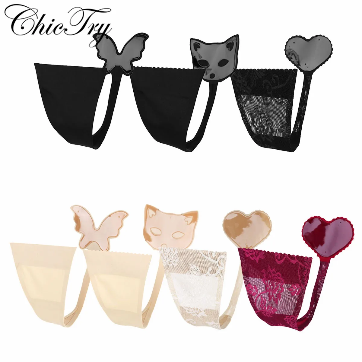 ChicTry Women Lady Thong C-string Sexy Panties C Style Invisible No Panty Line Self Adhesive Strapless Thong Lingerie Underwear