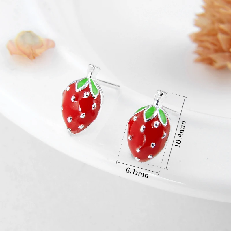 Высококачественные серьги-гвоздики из стерлингового серебра 925 пробы с красной