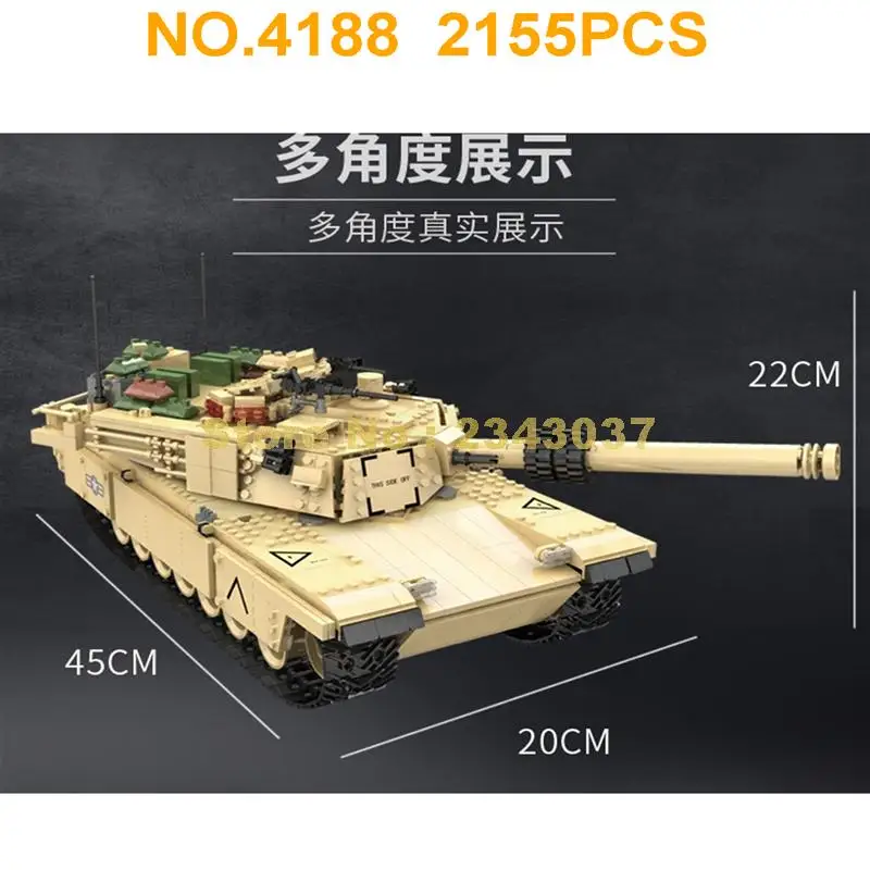 Gudi 6102 2155 шт. военный боевой танк M1a2 Ww2 солдаты Abrams армейская война строительные