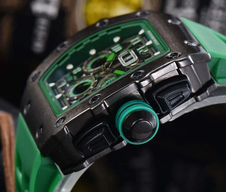 

2021 Rd Top Brand Luxury Quartz Watches Stainless Steel Case 6 Pin Seconds Rubber Band Wristwatch Male Clock Relogio Masculino