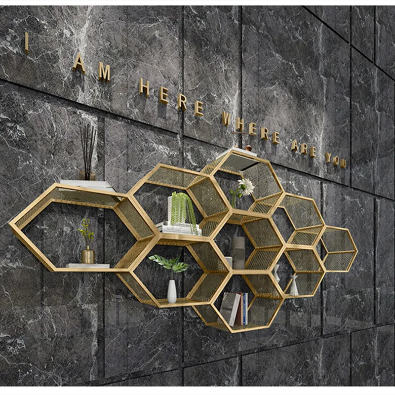 Железная настенная Золотая полка в скандинавском стиле | Дом и сад
