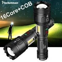 most bright xhp160 16 corecob led flashlight telescopic zoom flashlight torch lanterna waterproof led work light camping lamp