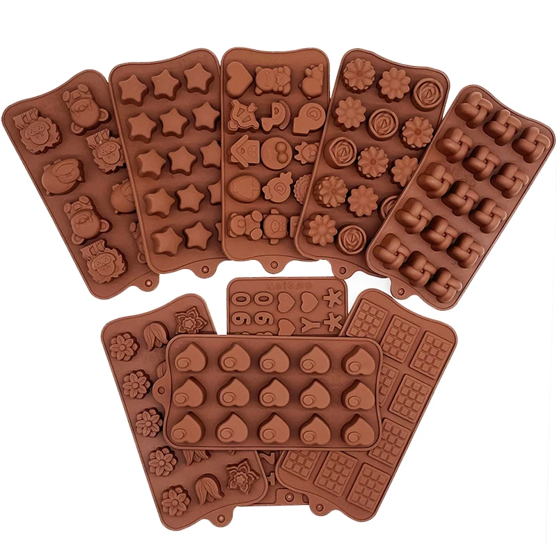 DIY Silicone Chocolate Mold 9 Shapes Patisserie Chocolate Baking Tools Non-stick Silicone Cake Mold Jelly and Candy Mold 3D Mold fashion cosmetics lipstick perfume chocolate mold candy cake jelly mold wedding decoration diy tools women gifts 1 set of 3d