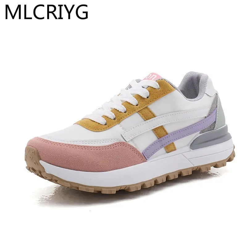 

Spring Fashion Woman Shoes New Style Platform Comfortable Style Woman Color Matching Woman Vulcanized Shoes Shallow Mouth Light