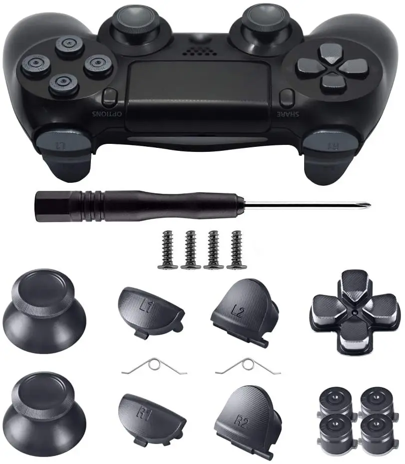 Металлические кнопки для DualShock 4 алюминиевые аналоговые стики пули и D-pad триггеры