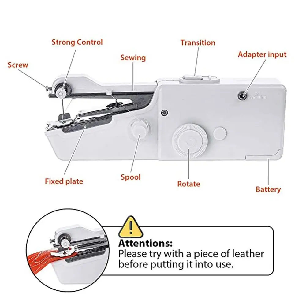 

Hand Sewing Machine Mini Portable Hand-held Cordless Machine Quick Repairing Quick Handy Stitch for Fabric Home Travel Use