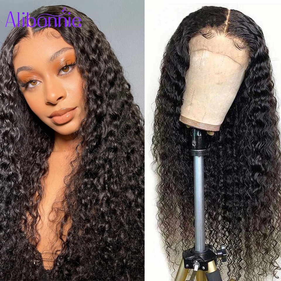 

Jerry Curly 13x4 Lace Front Human Hair Wig With Baby Hair Brazilian Curly Remy Hair Pre Plucked 13x6 Frontal 180% 250% Density