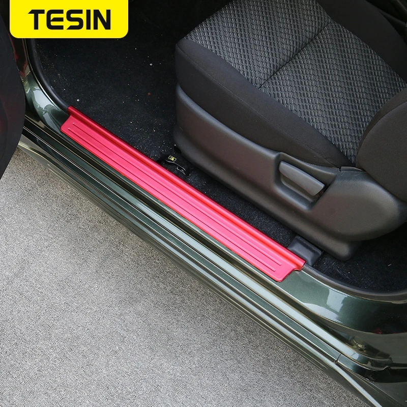 Стайлинг автомобиля TESIN пластины из нержавеющей стали для порога защитная крышка
