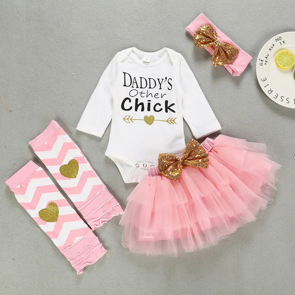 4 шт./комплект Детский комбинезон с длинным рукавом и юбкой пачкой|Комплекты