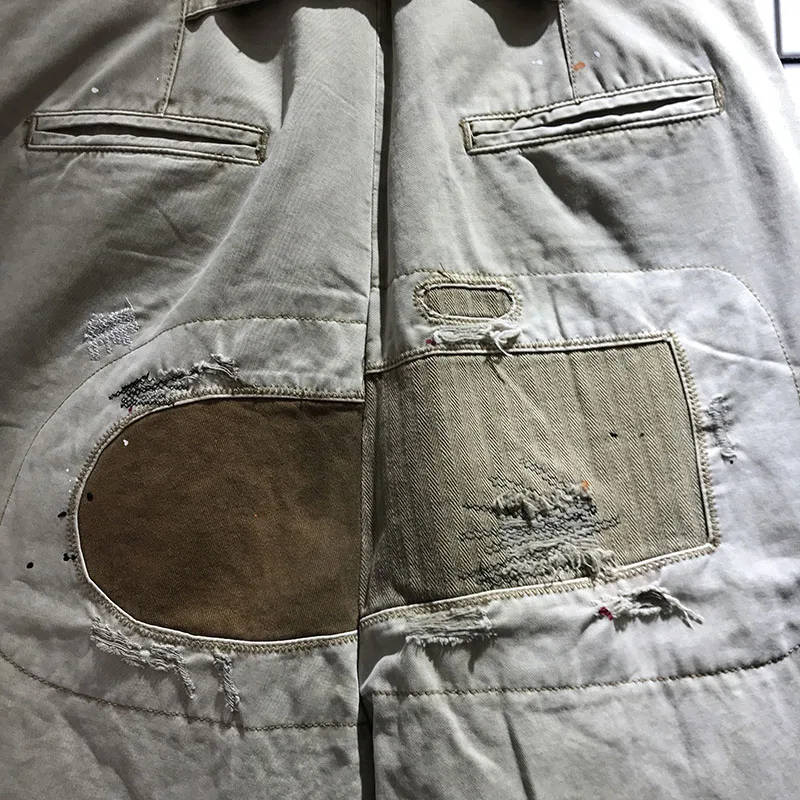 

Streetwear High Quality KAPITAL Vintage Patch Pants Men Women 1:1 Casual Oversize ArmyGreen Black Pants Hip-Hop KAPITAL Trousers