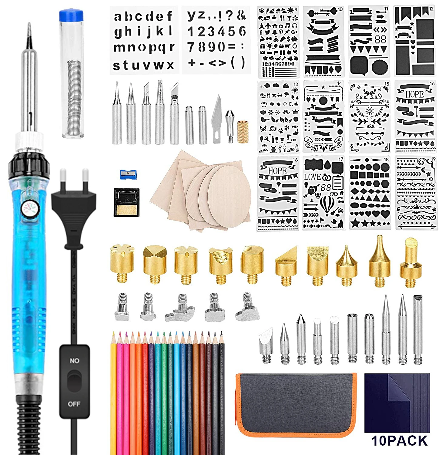 

DIY wood burning kit heat transfer gourd engraving tool with switch thermostat soldering iron pen kit