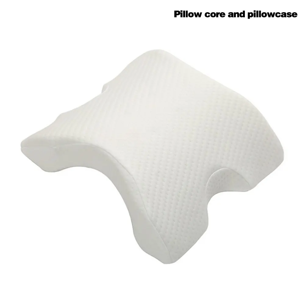 

U-Shaped Curved Memory Foam Sleeping Neck Cervical Pillow with Hollow Design Arm Rest Hand Pillow for Couple Side Sleepers