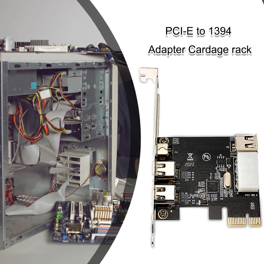 PCI E до 1394 Адаптерная карта x1 3 портового DV видеозахвата высокой четкости с 2 * 1394A 6