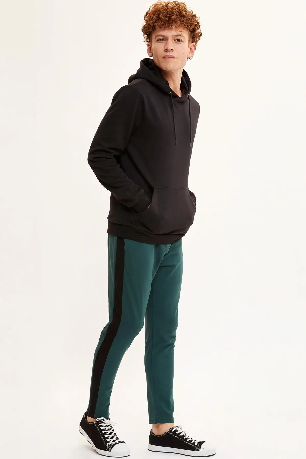 Defacto осенне зимние мужские трикотажные Slim Fit толстовка с капюшоном спортивный