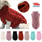 Теплая одежда свитер для собаки для кошки, зимняя вязаная водолазка, костюм для маленьких собак, кошек, чихуахуа