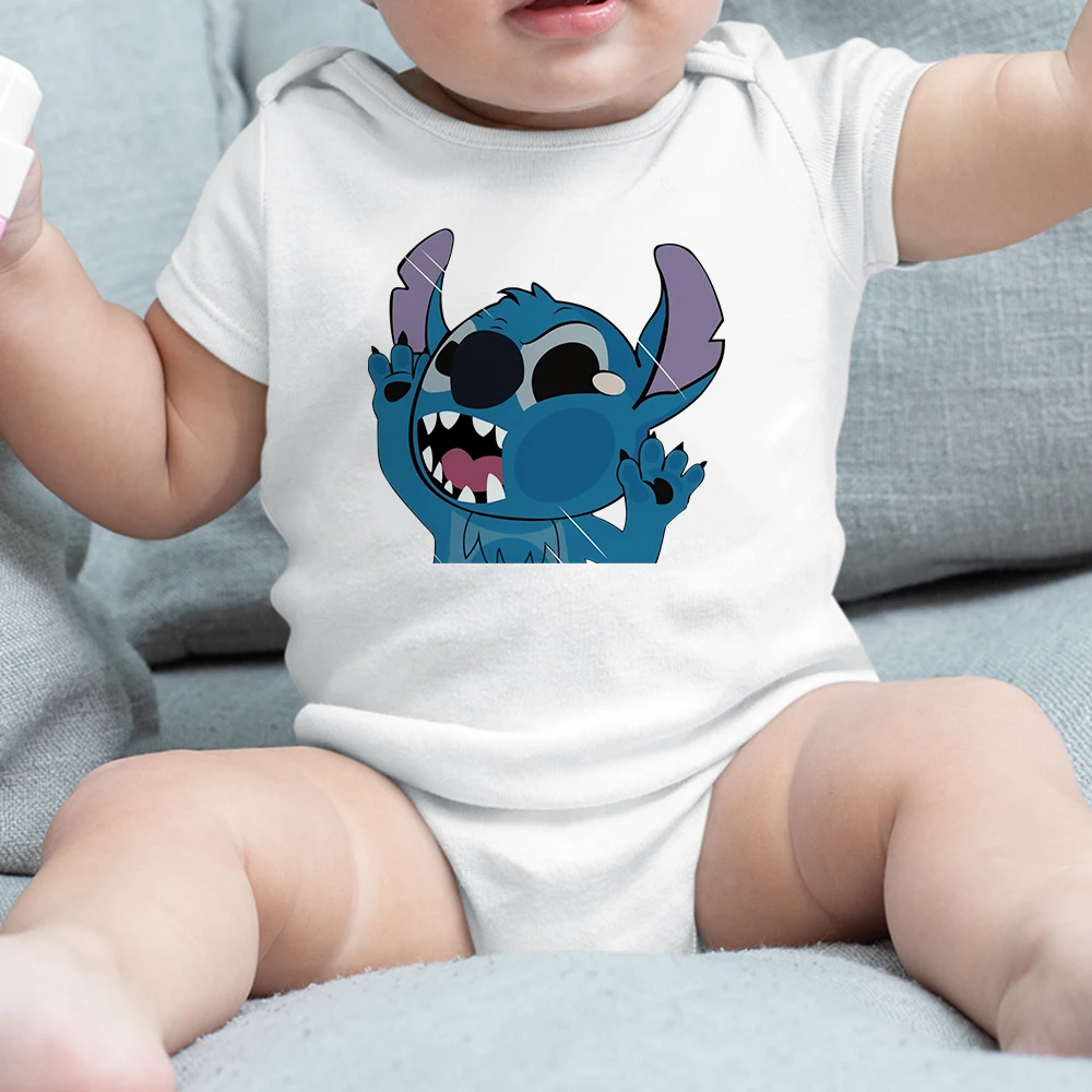 

Baby Girl Boy ClothesDisney's Lilo & Stitch Printed Casual Harajuku Infant Romper Summer Short Sleeve Newborn Bodysuits 0-24M