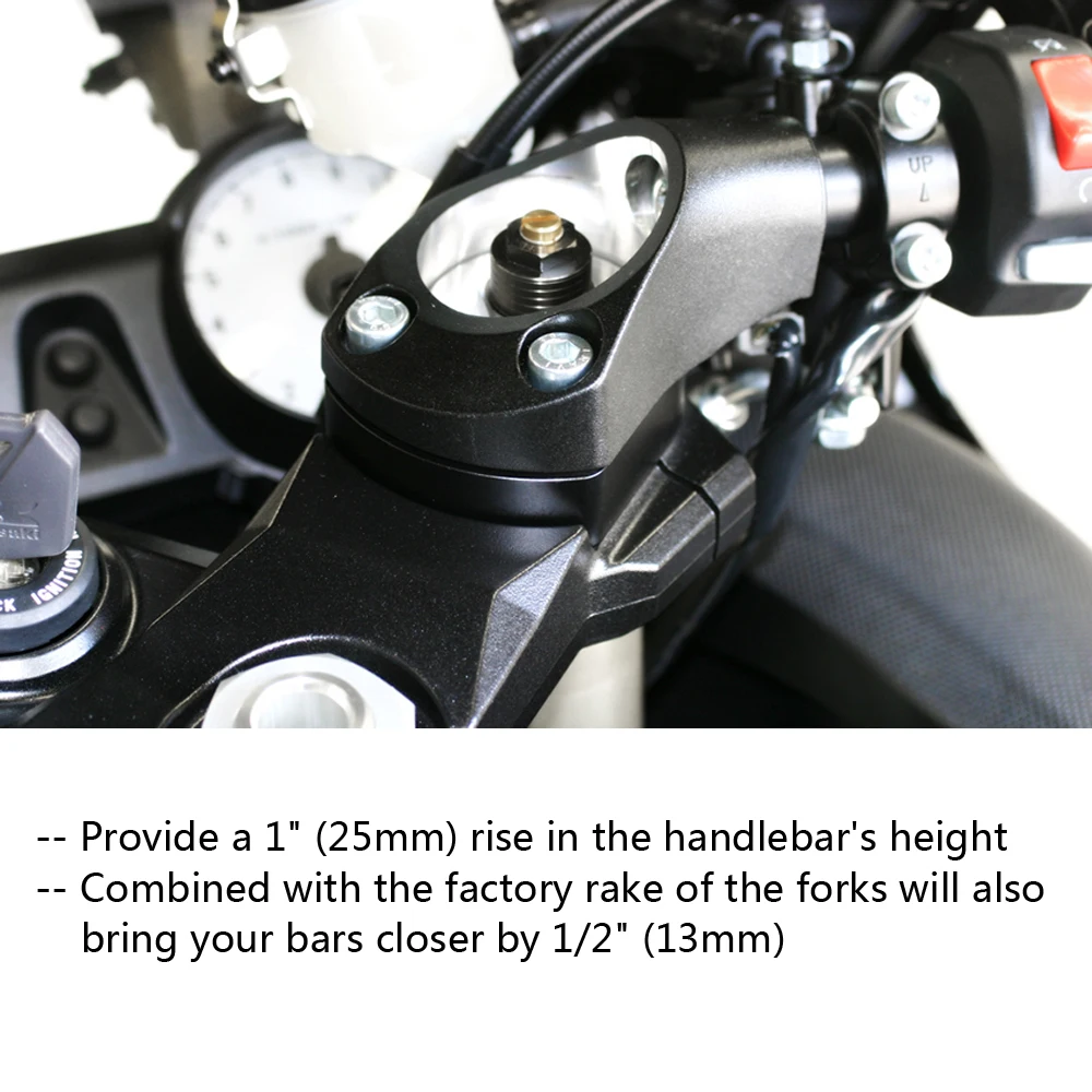 Motorcycle CNC alumium handle bar risers clamp mount Clamp Extend Adapter For Kawasaki Ninja ZX14R ABS 06-2018 ZZR 1400 08-11 | Автомобили