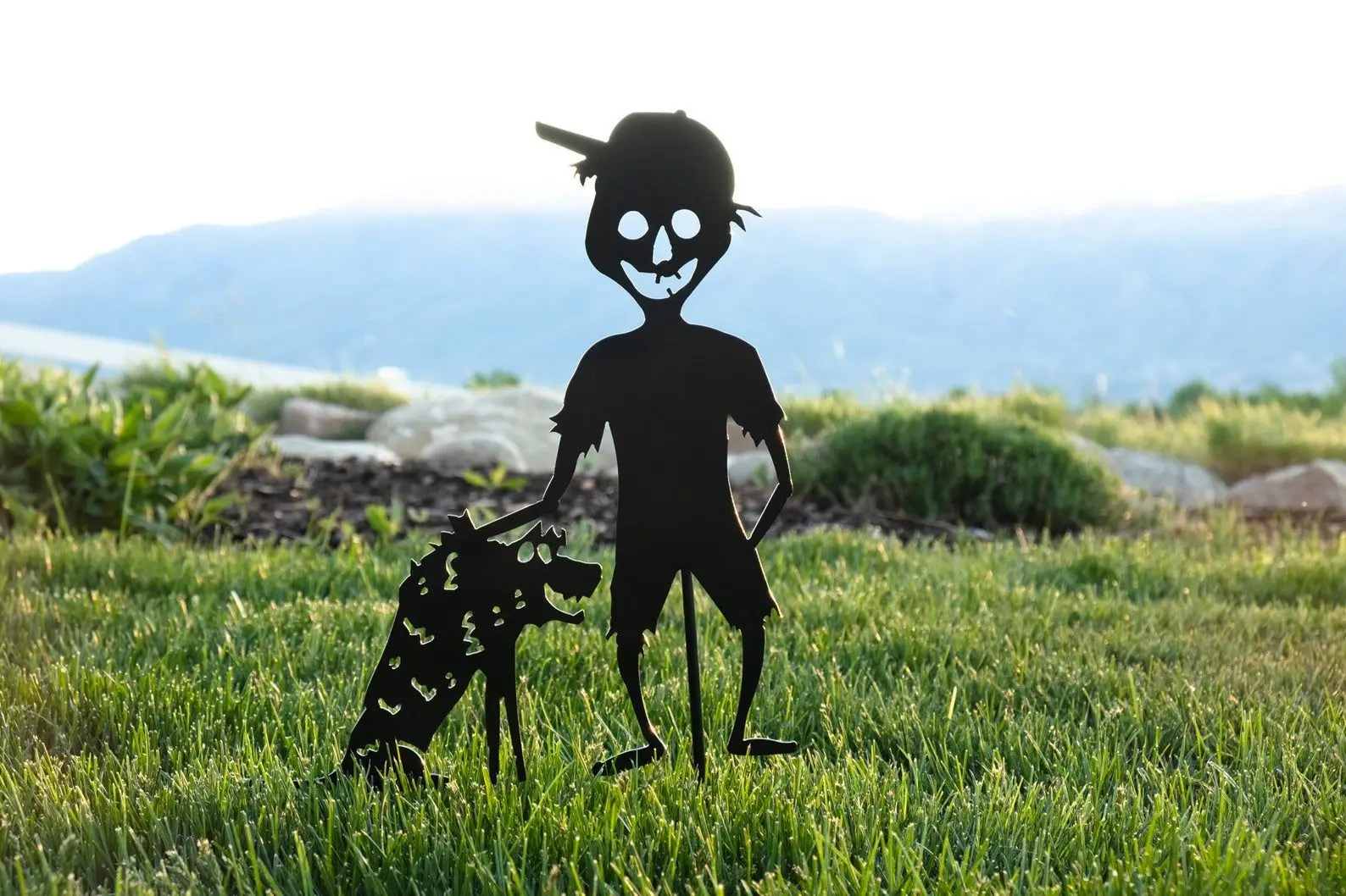 

Yard Stake Metal Scare Children Silhouette Garden Art Ornament For Garden Lawn Yard Decor PLDI889