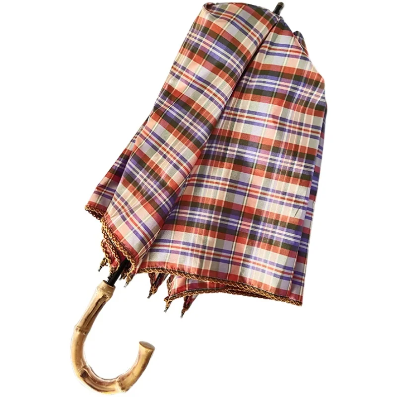 

Large Adult Umbrella Vintage Uv Protection Bamboo Handle Umbrella Thickened Lattice Portaombrelli Household Merchandises EF50UB