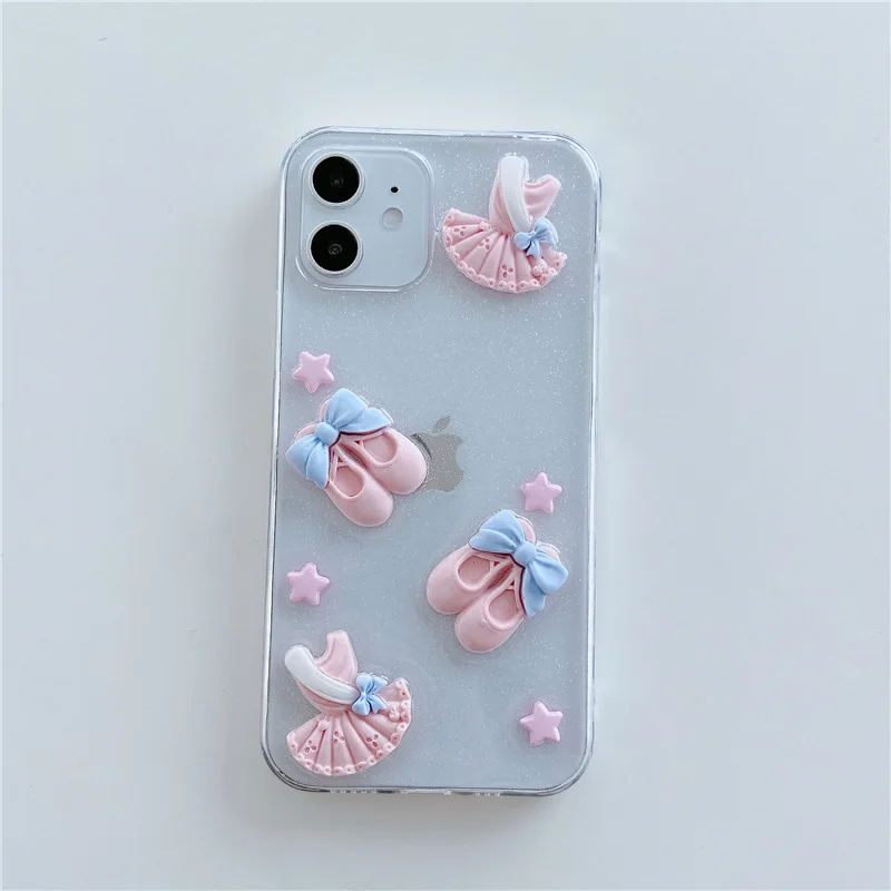 

Transparent Epoxy Ballet Phone Case is suitable for iPhone11 12Pro Max mini XR XS XSMax 8 7PluS anti-drop protective back cover