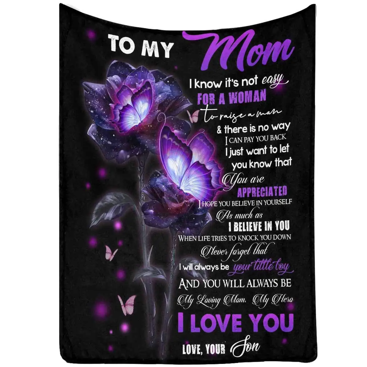 

Blanket to My Mom from Love Your Son, I Love You, You are Appreciated Blanket for Couch,Bed, Chair Twin Size
