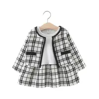 Baby Girls Coat Outerwear Outfits Dresses Set for First Xmas Party Dress + Jacket Top 1 Year Christening Clothes Fashion Suit