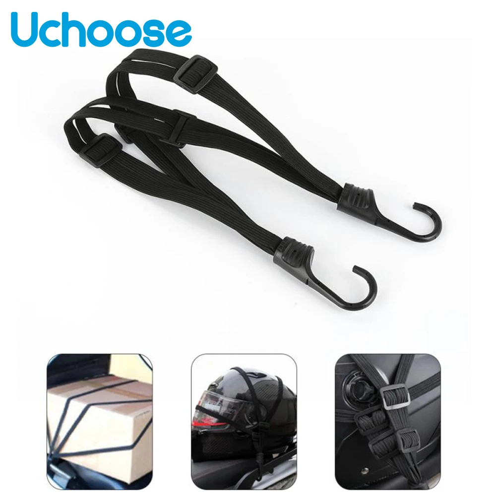 

1pc 60CM Motorcycle Straps Motor Retractable Helmet Luggage Elastic Rope Luggage Bag Thick Bold Helmet Net Pocketelectric Car