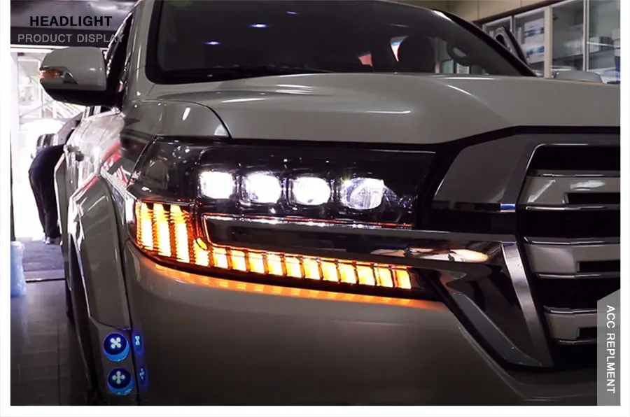 2 шт. светодиодный фары для Toyota Land Cruiser- светодиодный Автомобильные фары ангельские глазки все светодиодный протовотуманная подсветка Габаритные огни