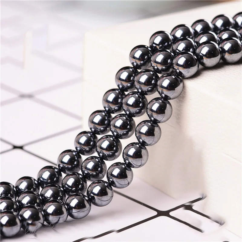 

6mm 8mm 10mm 12mm terahertz health energy smooth round loose stone beads for jewelry making design
