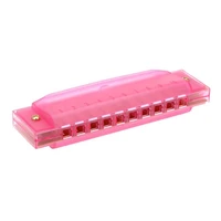 diatonic harmonica 10 holes blues harp mouth organ key of c reed instrument with case kid musical toy pink