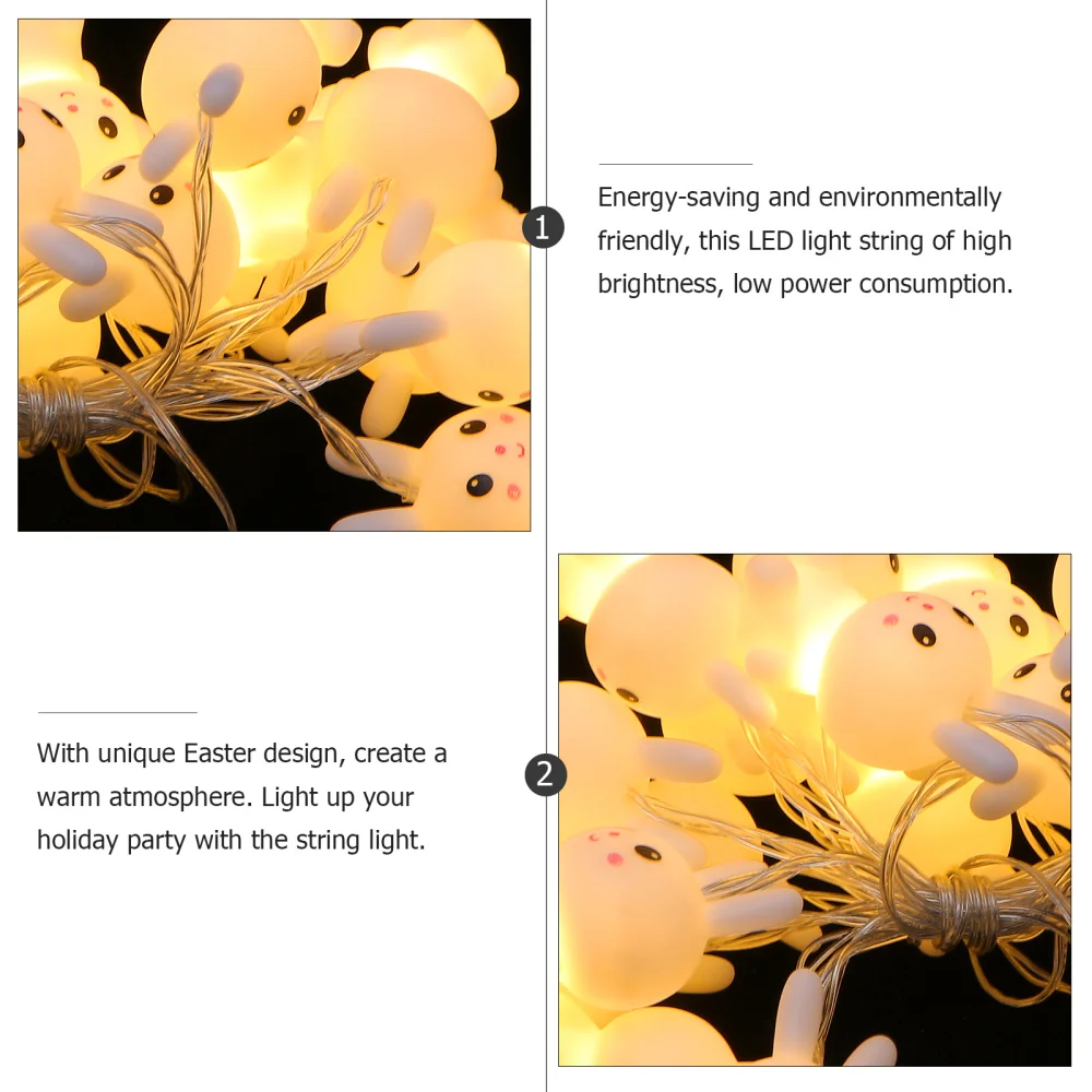 

1 Set Easter Decor Rabbit String Lamps Decorative LED Lights (Battery Model)