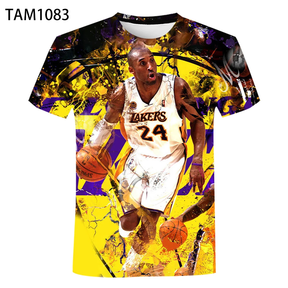 Новинка 2021 Спортивная футболка Kobe 24 с 3D принтом для фитнеса мужская и женская
