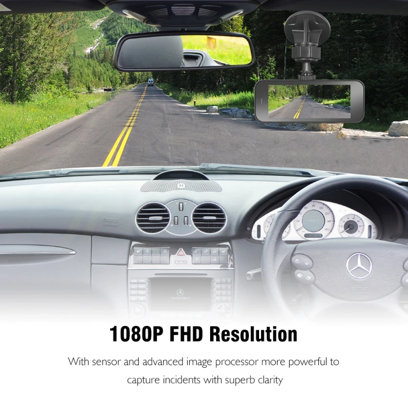 Автомобильный видеорегистратор FHD 3 16 P с двумя объективами и углом обзора 1080